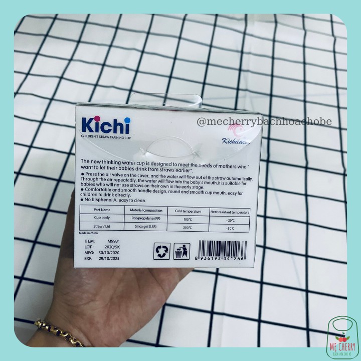 Cốc tập hút cho bé KICHI 150ml 3 giai đoạn cho bé từ 6 tháng