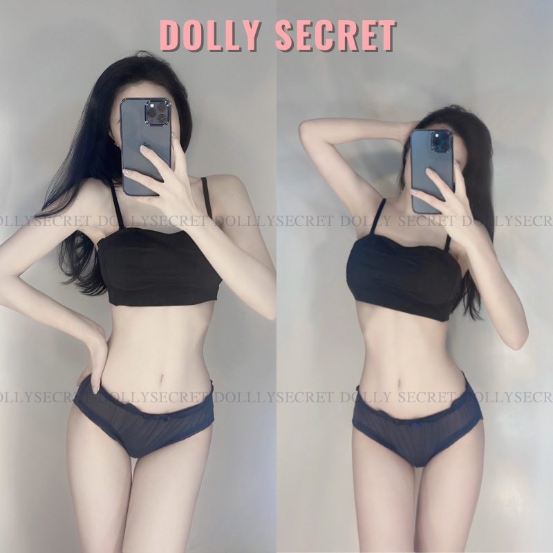 Áo ngực cúp quây ngang chất su non, áo ngực không dây chống tụt cho nữ DOLLY SECRET A23