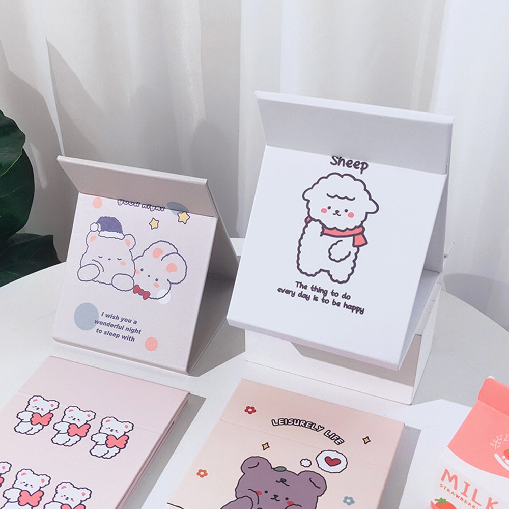 Gương Trang Điểm Để Bàn Thiết Kế Hoạt Hình Dễ Thương Có Thể Gấp Gọn Tiện Dụng