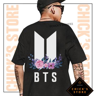 Áo thun B T S tay lỡ phối hoa