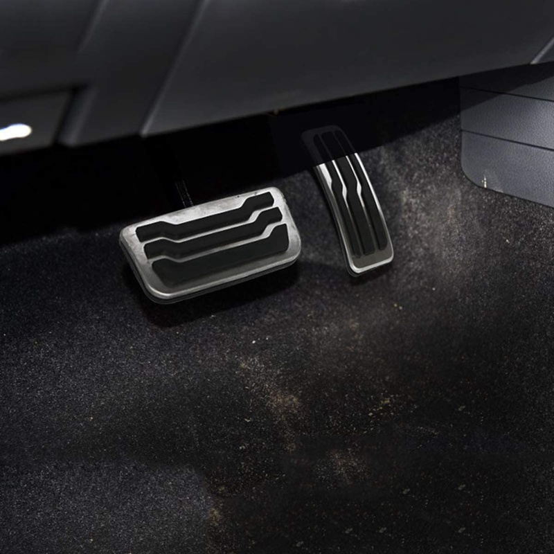 Set 2 Vỏ Bọc Bàn Đạp Ga/Thắng/ Gas/Thắng Bằng Thép Không Gỉ Cho Ford Ranger Everest 2015-2020