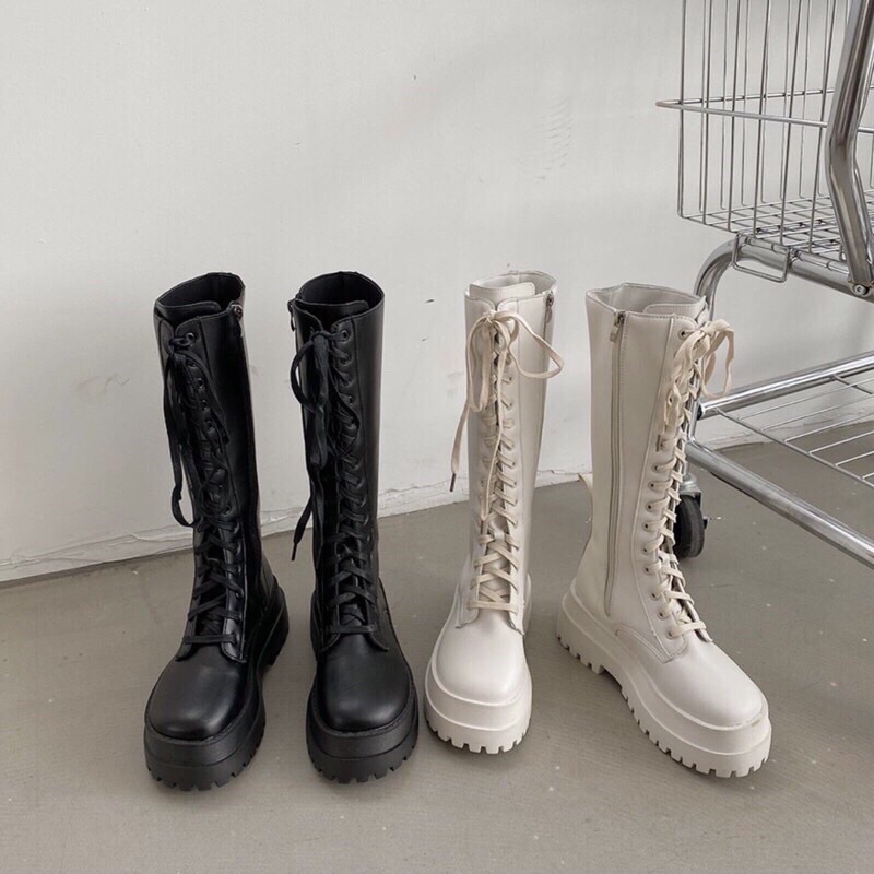 B01Siêu phẩm Boot Đui Chiến Binh 38.5cm -Đế 5.5m có 2 màu đen trắng