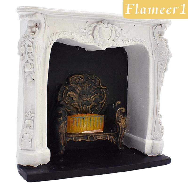 [Flameameer1] Mô Hình Lò Sưởi Mini Trang Trí Phòng Khách Phong Cách Vintage
