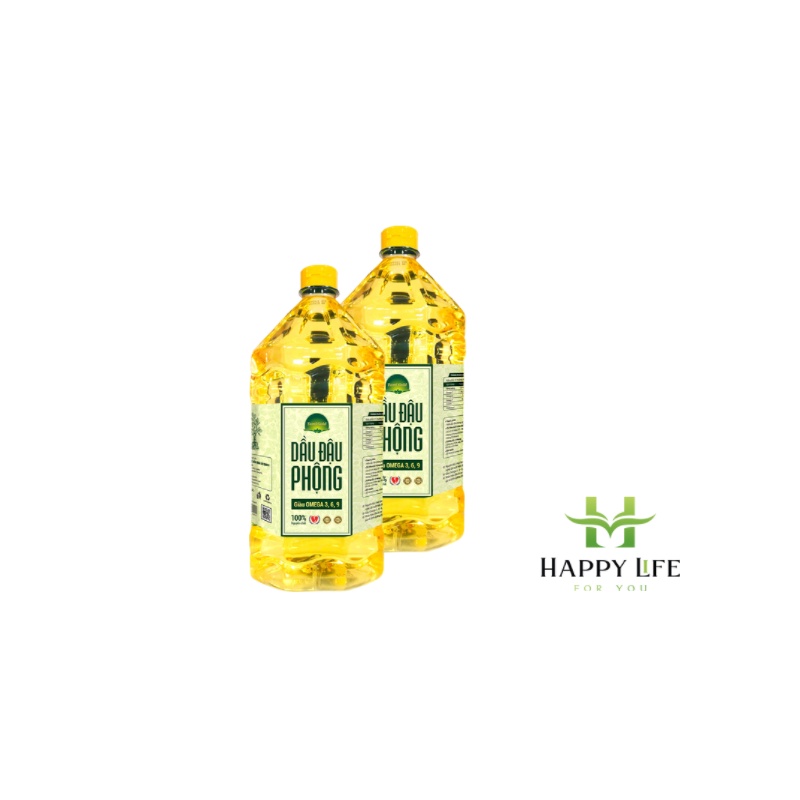 Dầu đậu phộng nguyên chất, dầu lạc ép lạnh 1L giàu omega 369, tiêu chuẩn Châu Âu - Happy Life 4U