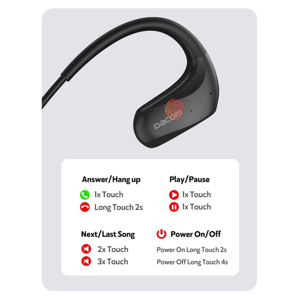 Tai Nghe Bluetooth Dacom Athlete G93 Chống Nước IPX7 Sử Dụng Pin 20 Giờ Tai nghe thể thao