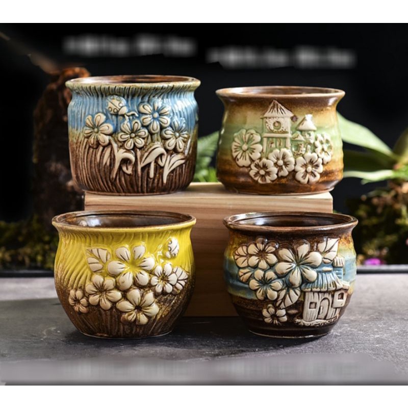 Chậu ovan trồng cây cảnh, sen đá, bonsai văn phòng