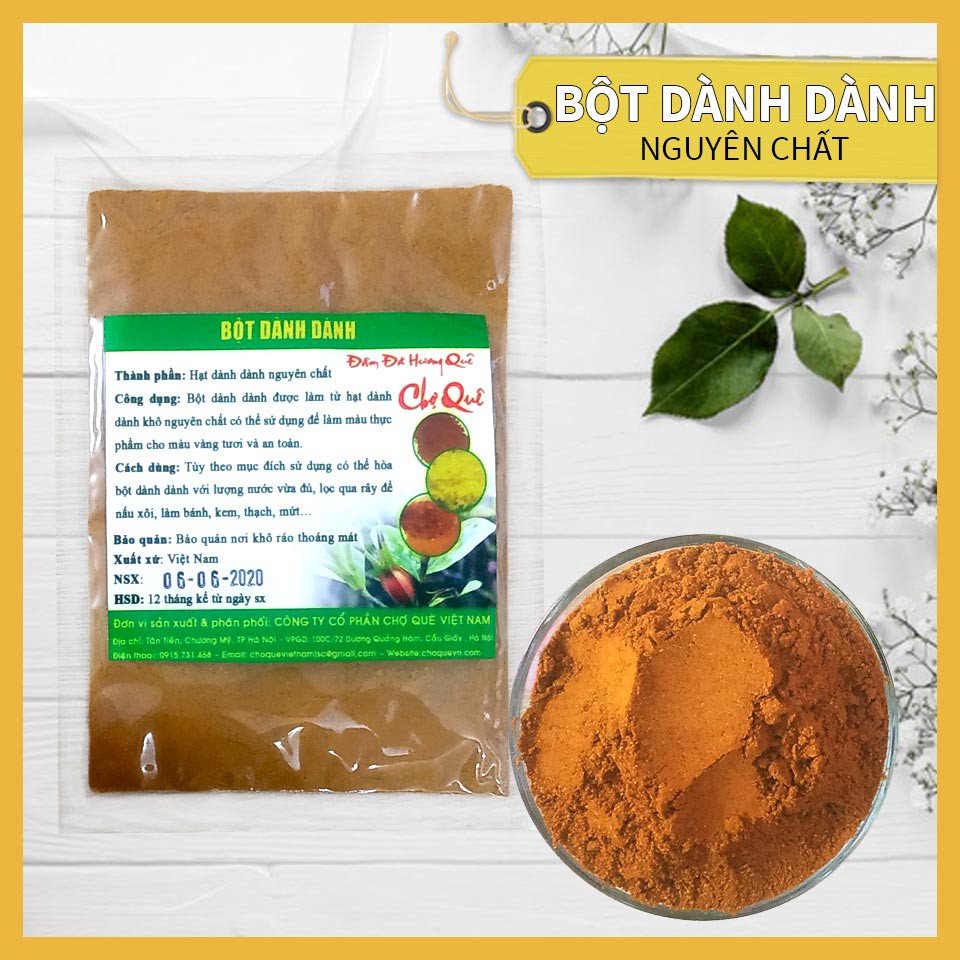 Bột Dành Dành Nguyên Chất Sấy Lạnh 20g/50g/100g chuyên dùng nấu xôi làm bánh thạch