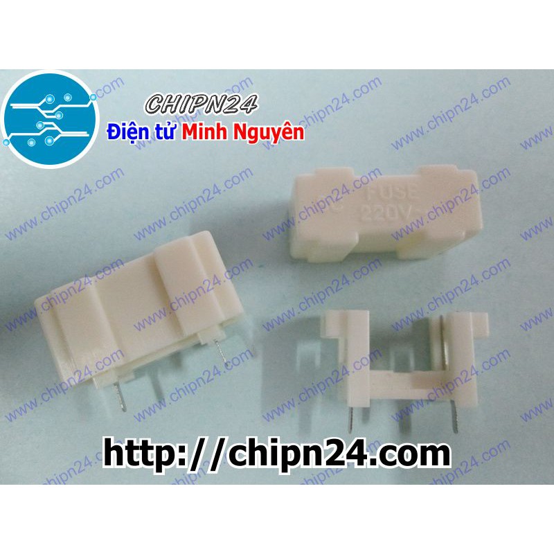 [3 CÁI] Đế Cầu Chì 5x20mm Trắng