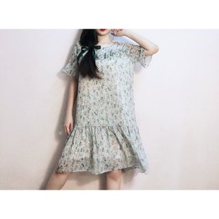 Đầm suông voan hoa bèo đuôi cá