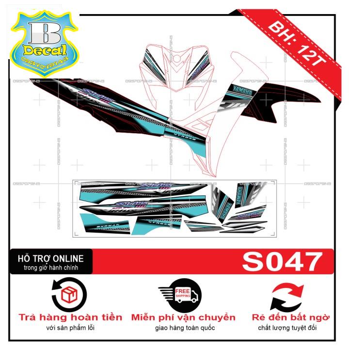 ( Quí khách vui lòng mang ra tiệm cho thợ dán ) Tem SIRIUS TRẮNG XANH S047 [Bi Decal]