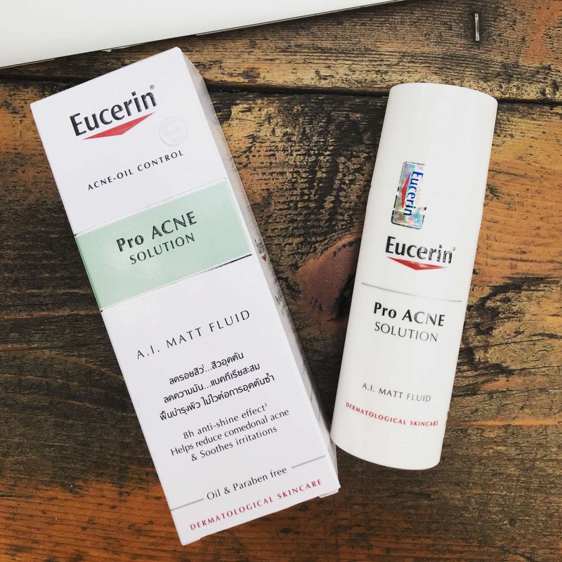 Kem Dưỡng Giảm Mụn Kiểm Soát Dầu Cho Da Dầu Mụn Eucerin ProACNE Solution A.I Matt Fluid 50 ml