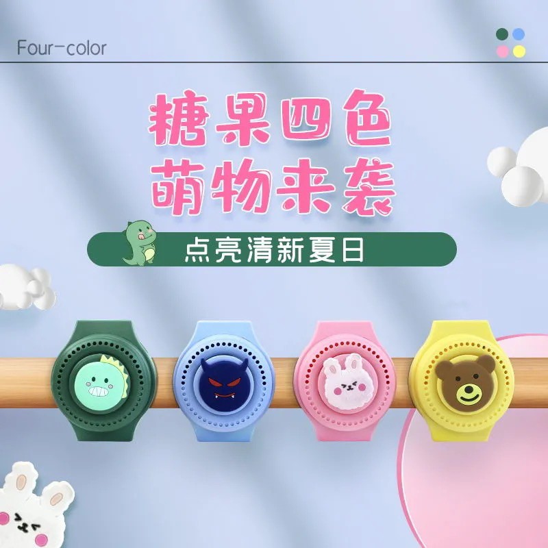 Quạt Mini Cầm Tay Hình Đồng Hồ Hoạt Hình 2021 Dành Cho Bé