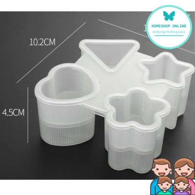 Set 7 Khuôn Làm Cơm Nắm Sushi Onigiri Nhiều Hình Thú Cho Bé Ăn Dặm Kích Thích Ngon Miệng