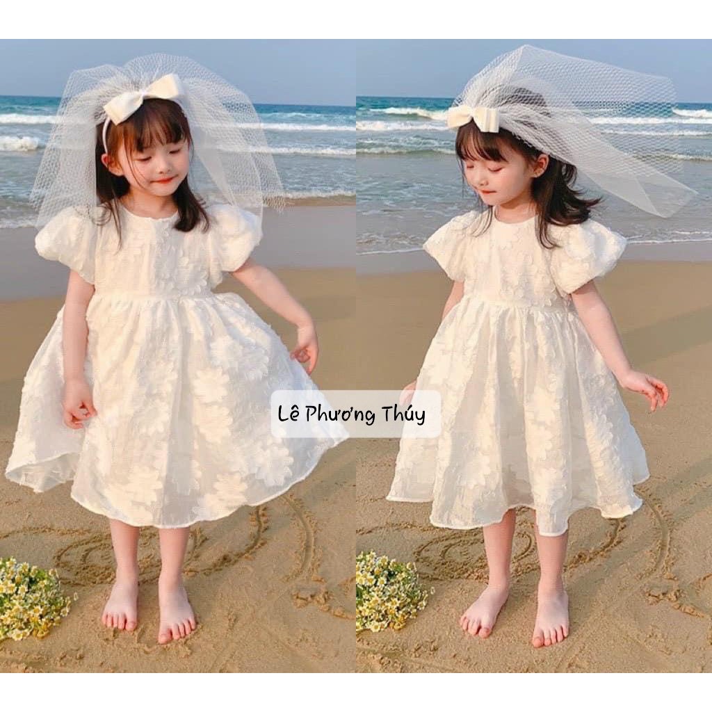 ⭐VÁY TRẮNG BỒNG CHO BÉ GÁI KIỂU NƠ LƯNG⭐