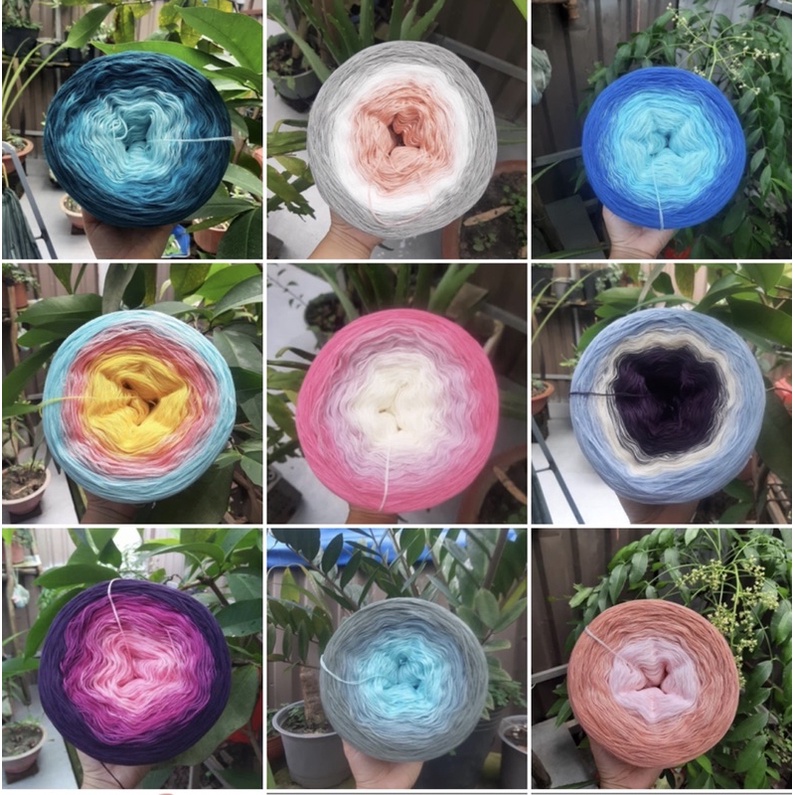 Sợi hè cotton nhật cầu vồng- cuộn 500gr