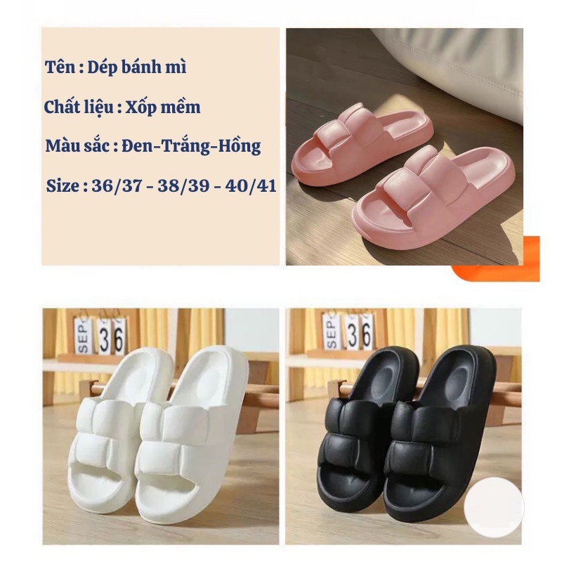 Dép Bánh Mì Nam Nữ Unisex Hàng Cao Cấp Siêu Nhẹ Siêu Êm Chân Dép Phong Cách Ulzzang Gia.dung.hoang.anh