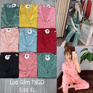 Big size -bộ lụa gấm cộc dài size xl