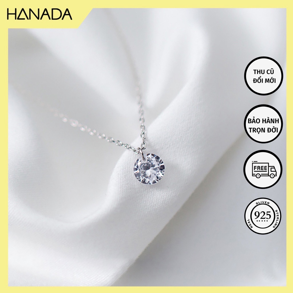 Dây Chuyền Bạc 925 Hanada Vòng Cổ Một Đá Sáng Đơn Giản 0155 K2