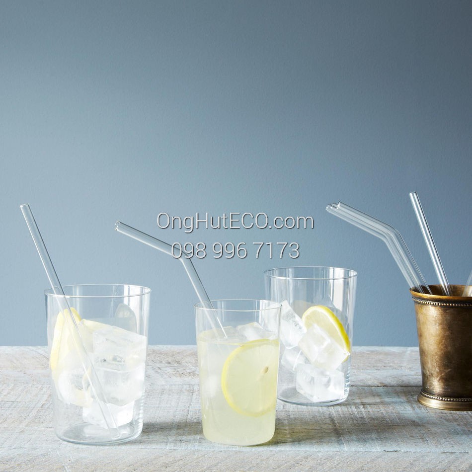Combo Ống Hút Thủy Tinh 5 Món  Ống Hút Kháng Vỡ Chịu Nhiệt Cao