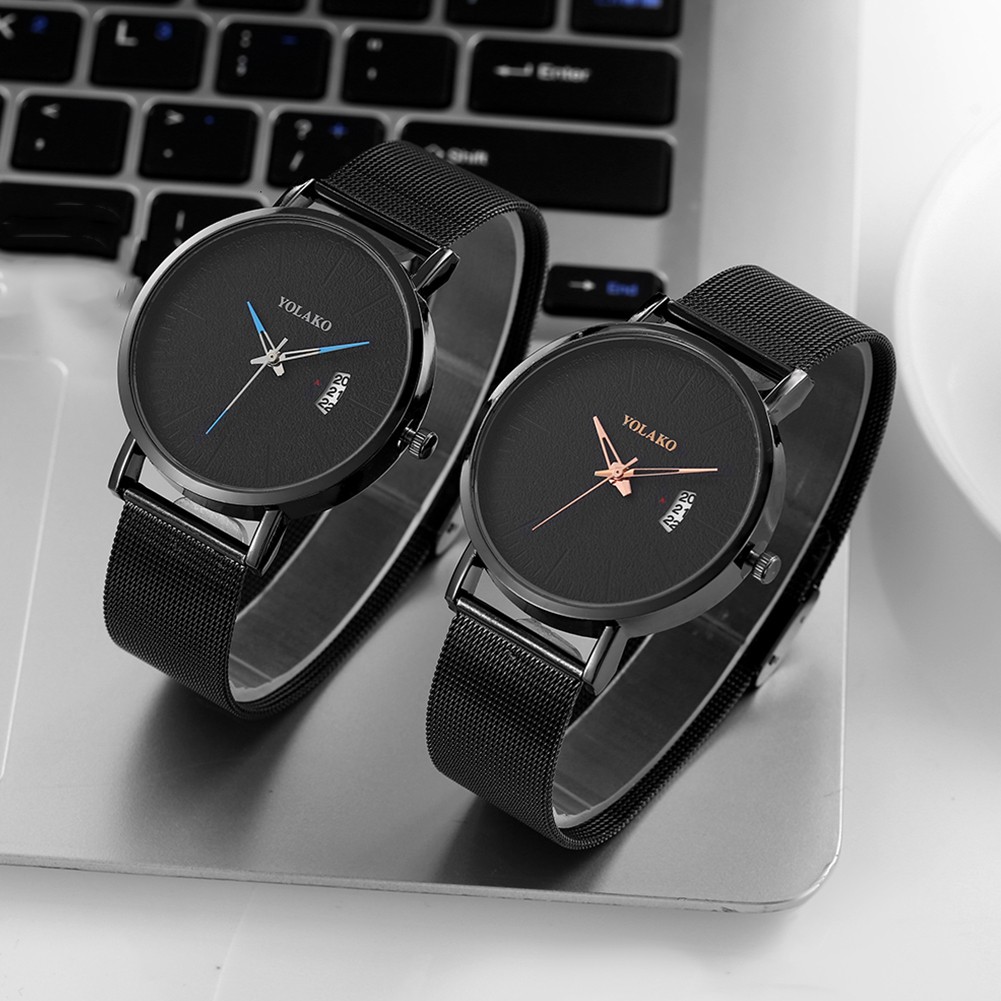 Đồng Hồ Quartz Chạy Kim Tích Hợp Lịch Với Dây Đeo Da Yolako