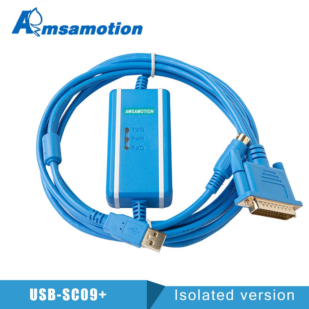SZ USB-SC09 Dây tải cáp lập trình PLC loại FTDI phù hợp cho Mitsubishi FX / A Series FTDI