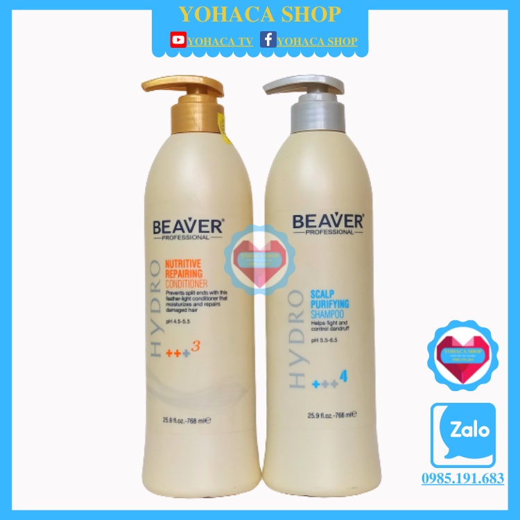 Bộ Dầu Gội Beaver 4+Giảm rụng Sạch gàu Xả 3+ siêu dưỡng 768ml