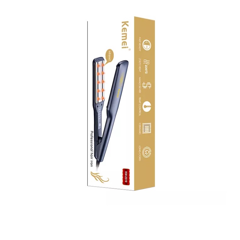 Máy Duỗi Tóc Bảng Lớn Nhiệt Hồng Ngoại Kemei Km 2519 Có Chỉnh Nhiệt