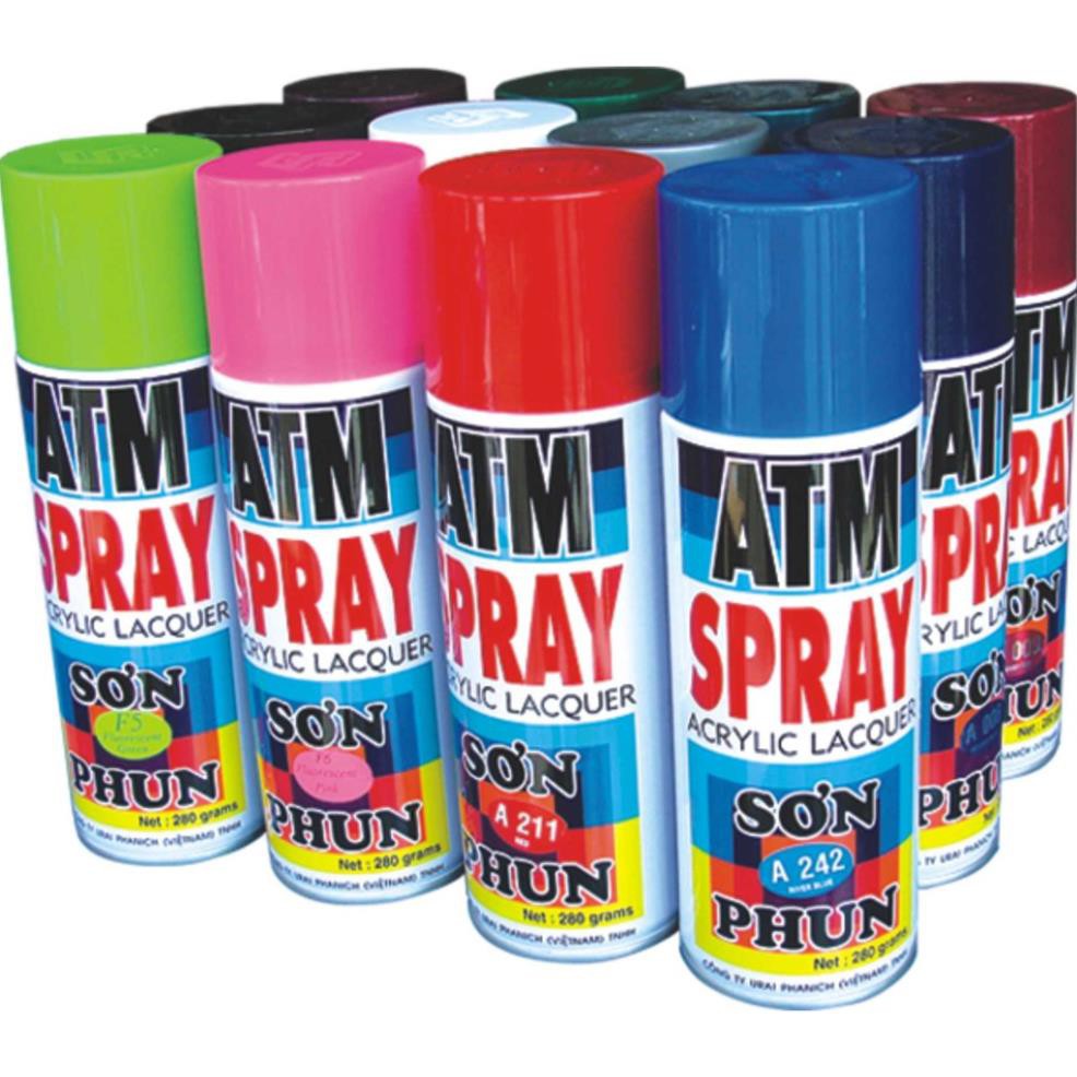 Sơn xịt ATM Spray Đủ Màu Giá sỉ (Mầu gì k có trong bảng các bạn nt hỏi mầu nhé)