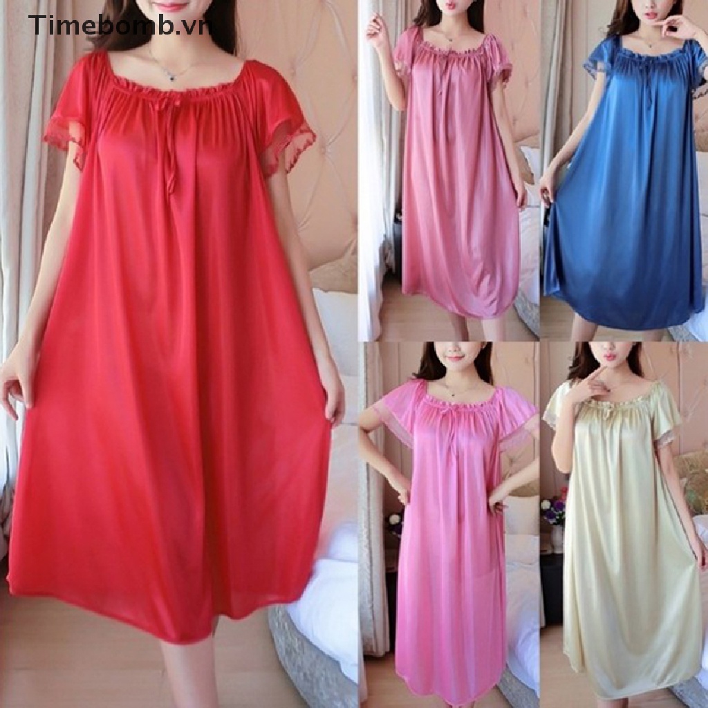 Satin Cộng Với Kích Thước Áo Choàng Ngủ Lụa Cho