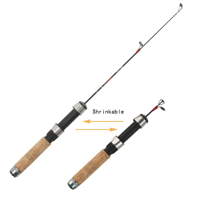 Cần câu cá mùa đông 65cm kèm tay quay cứng cáp