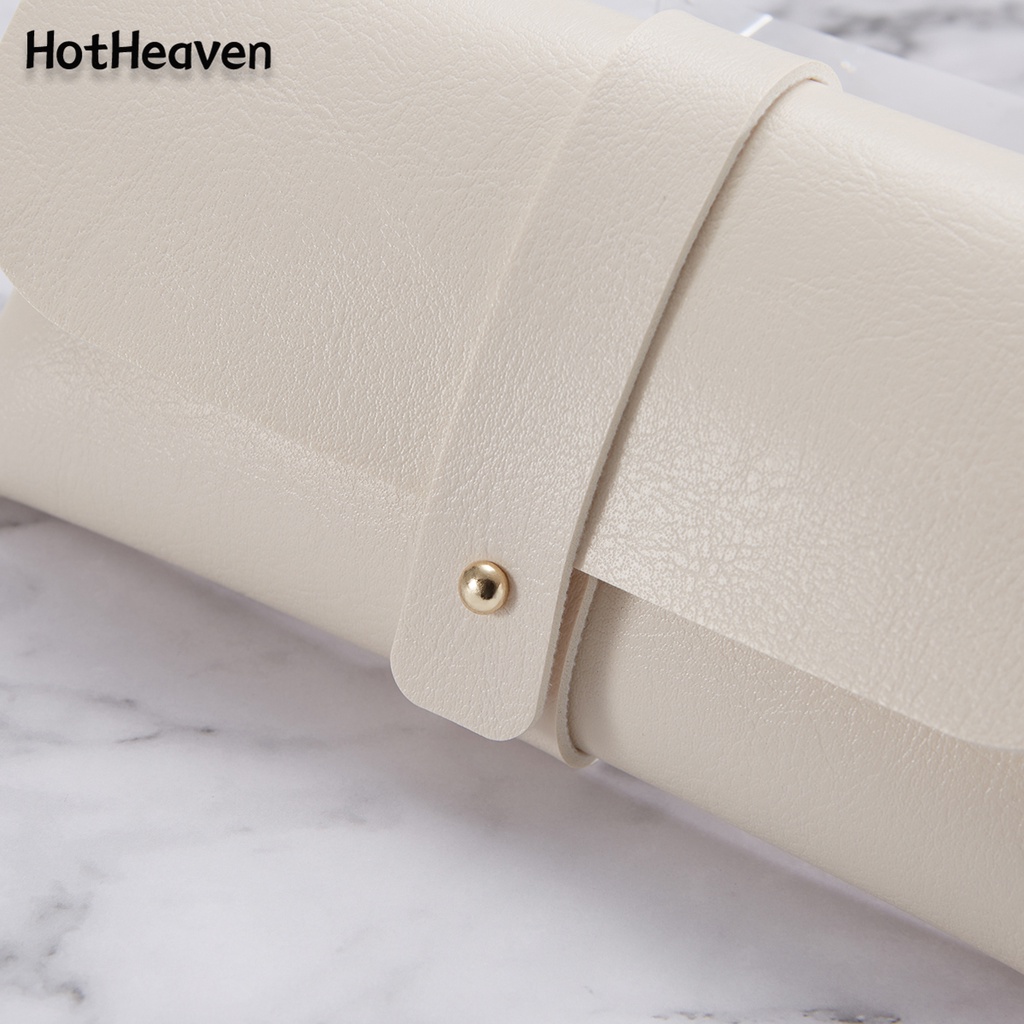 Túi Đựng Mắt Kính Bằng Da Mềm 2 Màu Có Khóa Kim Loại Cho Nam Và Nữ