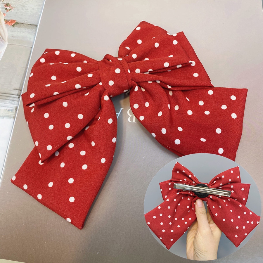 Kẹp Tóc Nơ Vải Chiffon Họa Tiết Đa Dạng Thời Trang Cho Nữ