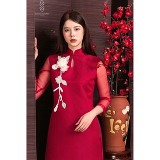 Áo dài thiết kế cách tân Sương Sương - Màu Đỏ