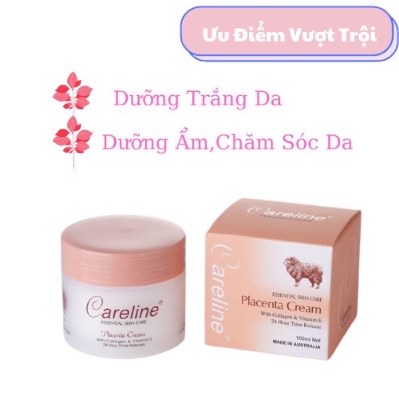 Kem dưỡng ẩm mỡ cừu (tím), nhau thai cừu (cam) Careline Lanolin/Placenta Cream, Úc (100ml) cho mọi lứa tuổi