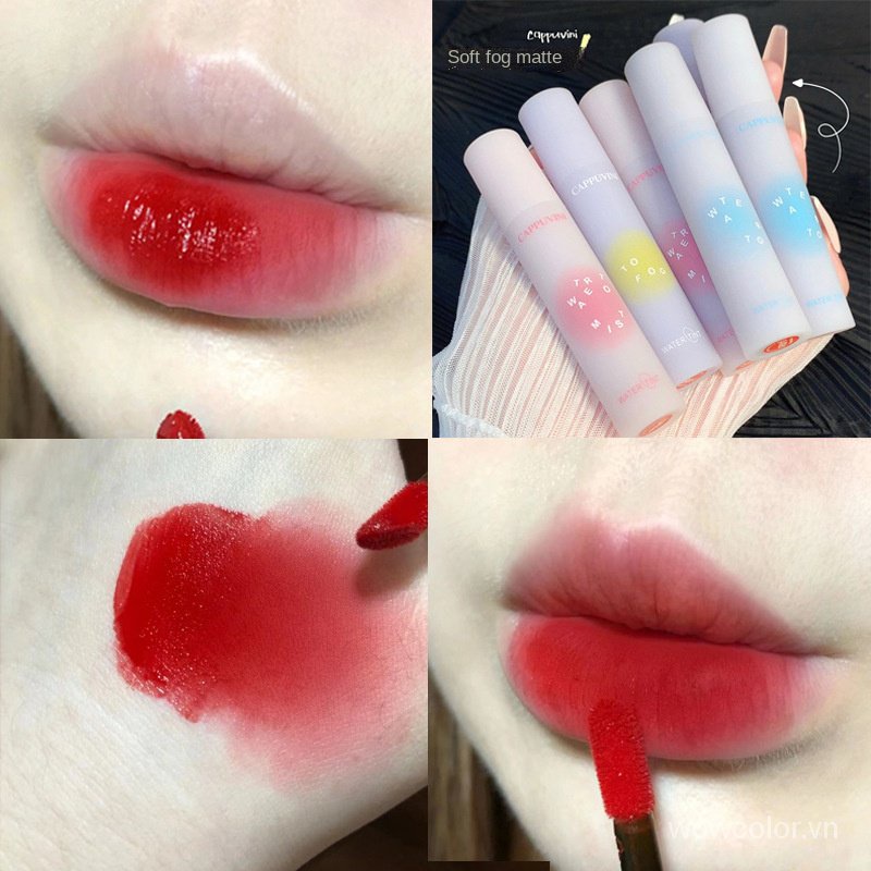 [Hàng mới về] Son môi CAPPUVINI Màu Nhung Mượt Mà Với Kết Cấu Mờ Dễ Thoa Quyến Rũ /Son kem CAPUVINI 3.5g trang điểm lâu trôi chống thấm nước vỏ màu trắng cải thiện tông màu da