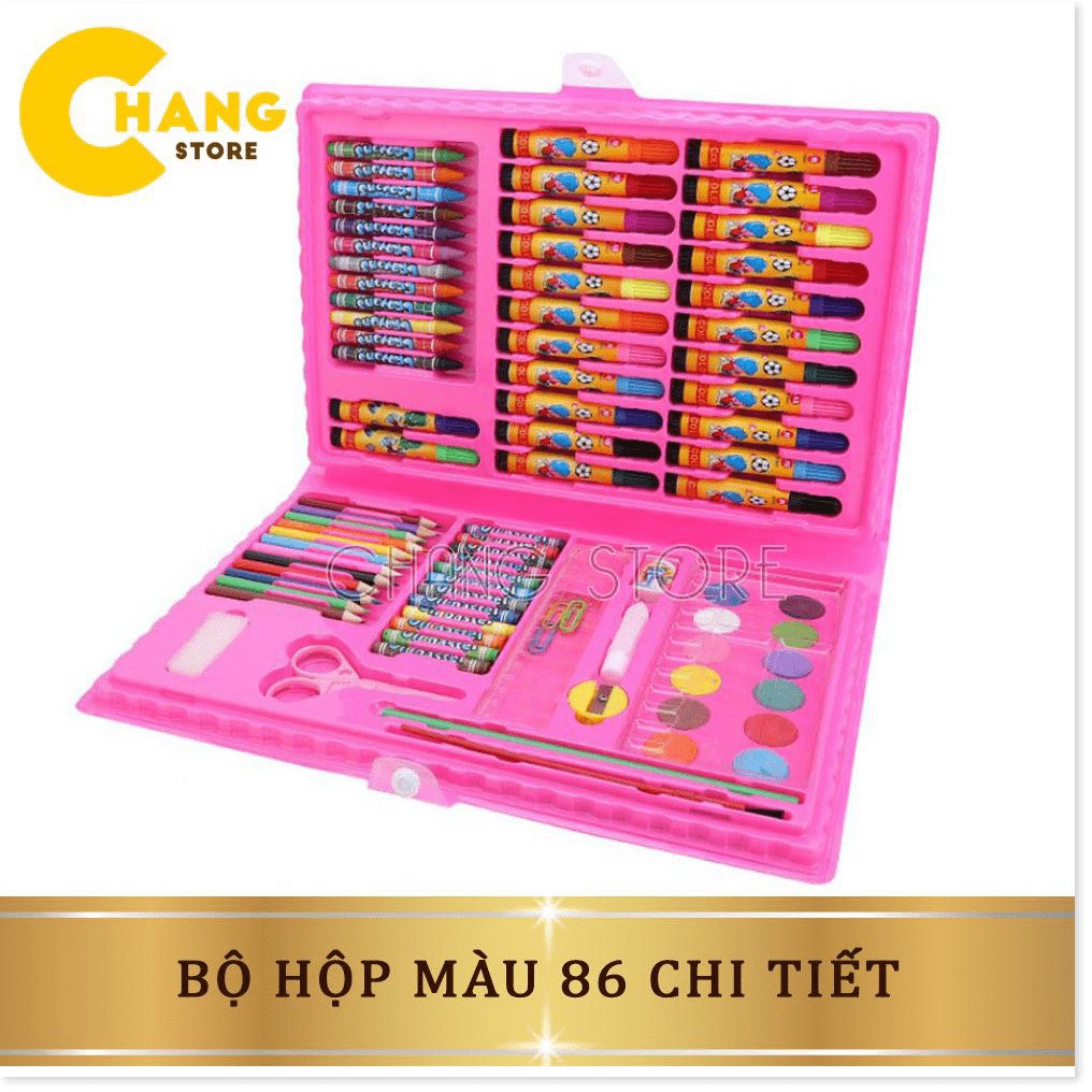 Bộ Hộp Màu 86 Món chất liệu cao cấp tạo màu đẹp, sắc nét Cho Bé yêu thỏa sức sáng tạo