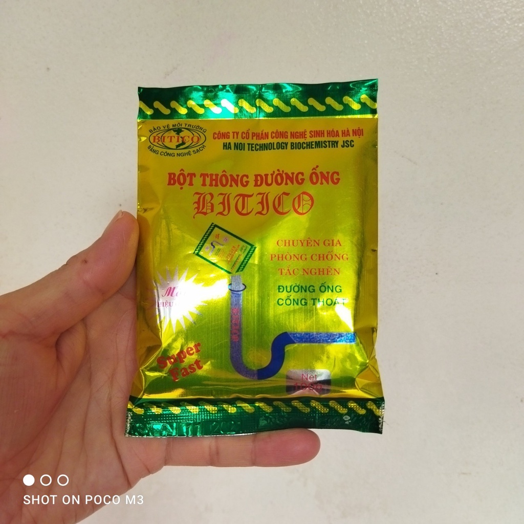 Bột Thông Cống Cực Mạnh Bitico -  Hiệu Quả 100% Thông Tắc Bồn Cầu, Đường Ống, Bồn Rửa Mặt