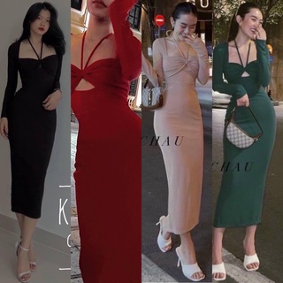 Đầm body dây cổ yếm