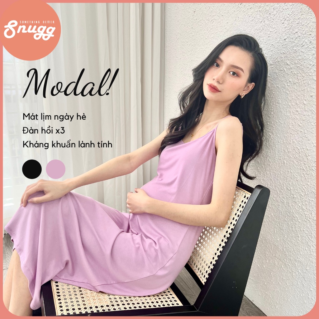 Đầm bầu Canvaus 2 dây Nano Modal kháng khuẩn (phiên bản dài) SNU2115- Bestchoice Hè Thu 2022