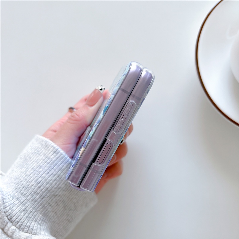 Ốp Điện Thoại Cứng Họa Tiết Tranh Sơn Dầu Blu-Ray Cho Samsung Galaxy Z Flip 3 4 5G Zflip3 Flip4