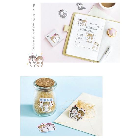 Hộp 45 hình dán sticker hình bé sóc trang trí sổ M790