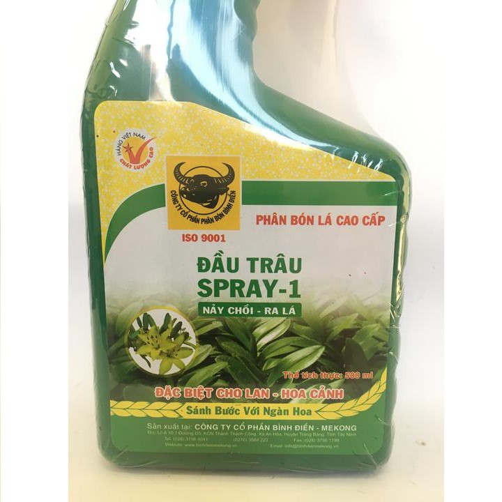 PHÂN BÓN LÁ ĐẦU TRÂU SPRAY 1 CHAI 500ML CHUYÊN NẢY CHỒI RA LÁ