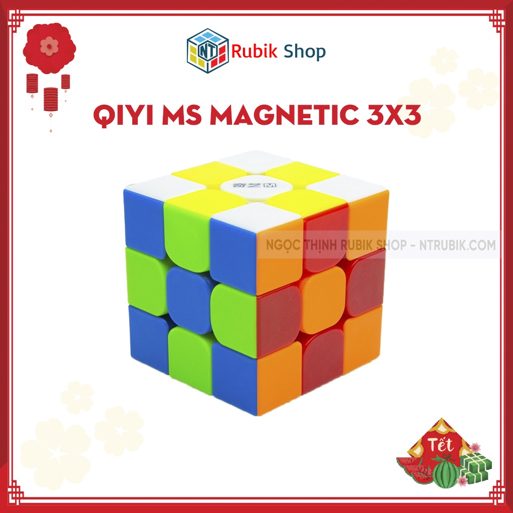 Rubik 3x3 Nam Châm QiYi MS Magnetic Stickerless Rubic 3 Tầng Đồ Chơi Thông Minh (Có nam Châm- Hãng Mod M)