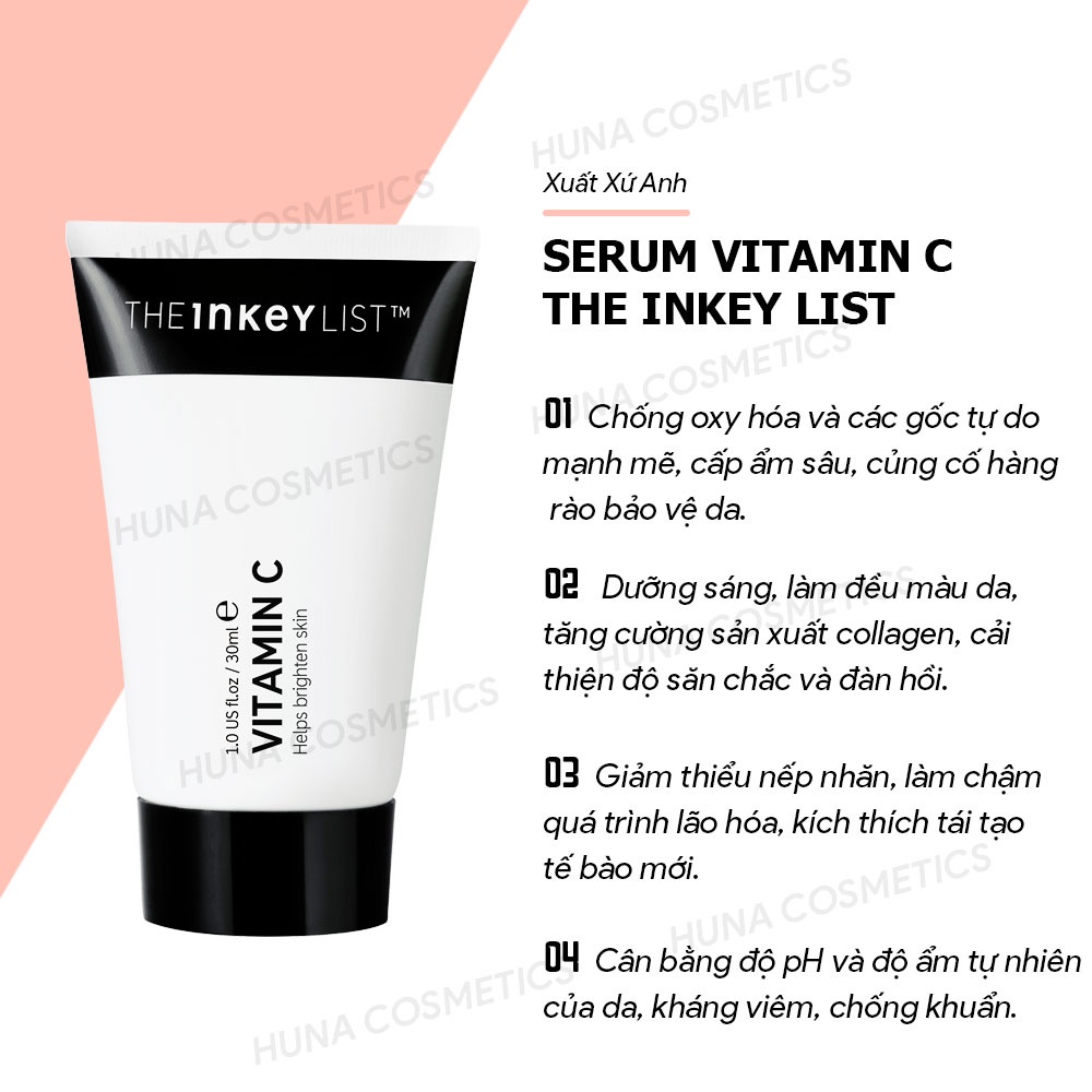 [BILL SEPHORA] TINH CHẤT SÁNG DA MỜ THÂM NÁM THE INKEY LIST VITAMIN C SERUM 30ML