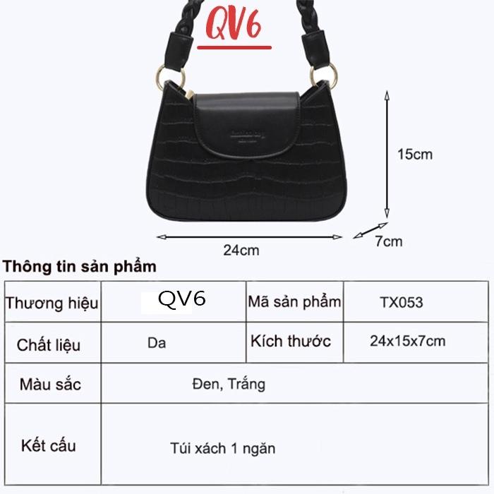 Túi xách nữ kẹp nách cầm tay dây xoắn da mềm siêu xinh tiện lợi đi chơi đi học đi làm - QV68 Shop