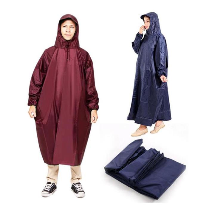 Áo Mưa Vải Dù Kín Người Siêu Bền 1 Người Áo Mưa Không Xẻ Hàng Cao Cấp dài 1m4