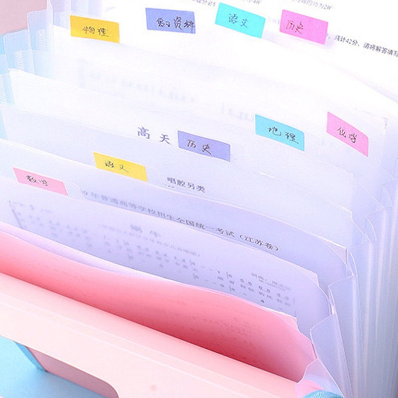 Bìa Đựng Tài Liệu Khổ A4 13 Ngăn Chống Thấm Nước Kèm 2 Chỉ Dính Tiện Dụng