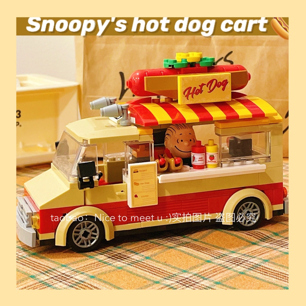 Đồ Chơi Lắp Ráp Hình Xe Burger Kiểu Retro Mỹ Dùng Làm Quà Tặng