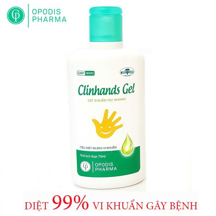Nước rửa tay khô diệt khuẩn dạng gel Clinhand 70ml