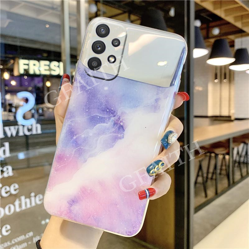Ốp điện thoại tráng gương họa tiết vân đá sang trọng cho Samsung Galaxy A52S 5G 2021 SamsungA52S GalaxyA52S